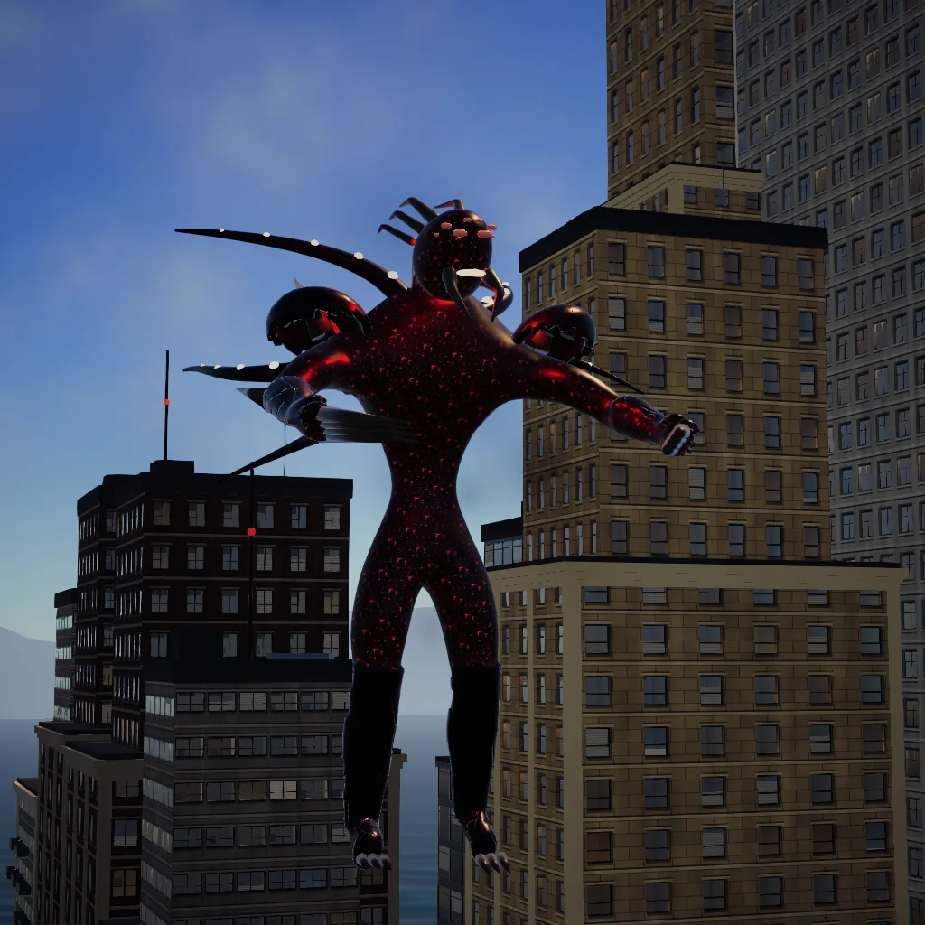 The Abyss Stalker, three meters of claws and tendrils with crimson veins under black hide