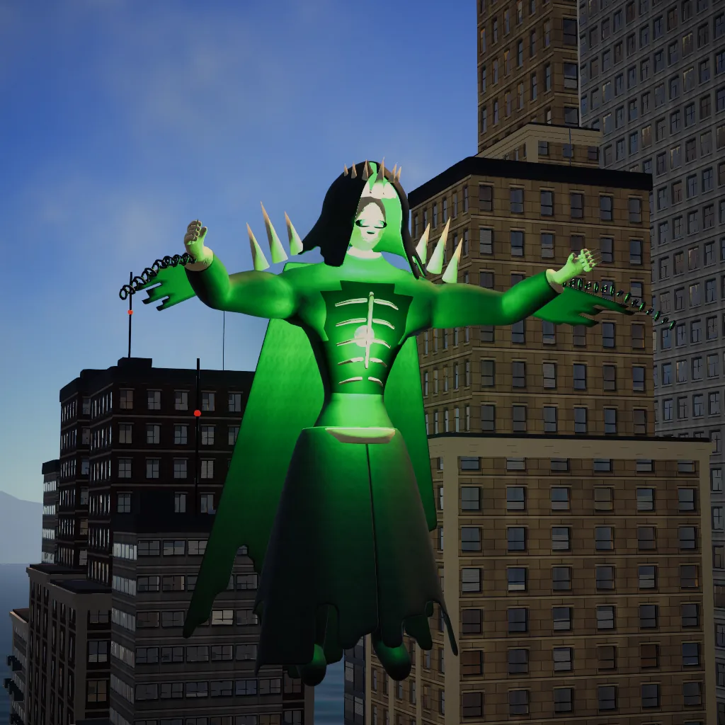 The Hollow King, a lich in a crown of bone with ghost-green light glowing in his ribcage