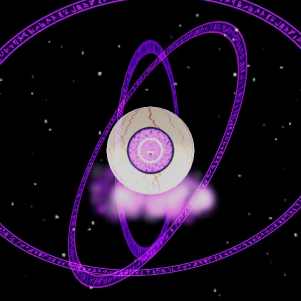 Nyxara, The Last Witness, a vast violet eye in space