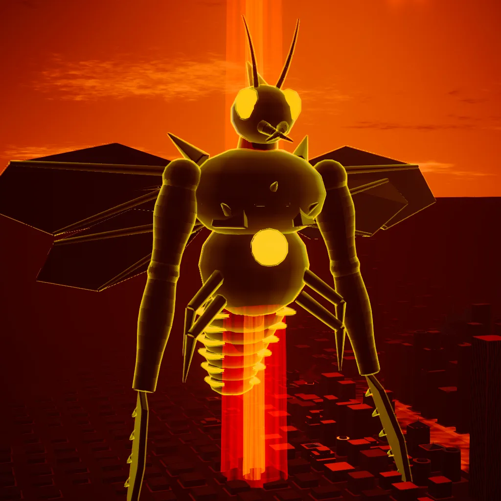 Thessk the Swarm Tyrant, a winged fiend surrounded by a swarm of burning locusts